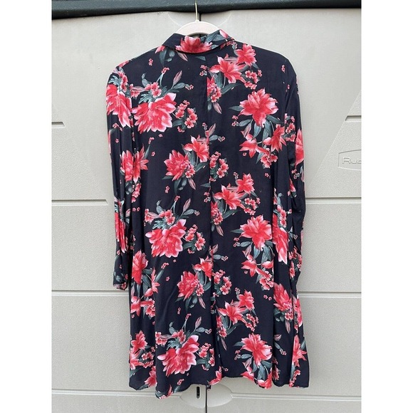 Zara | Floral Print Button Down Swing Tunic/Dress Size M - Picture 4 of 7